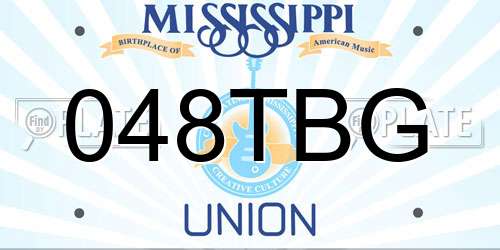 048TBG Mississippi License Plate