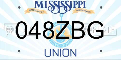 048ZBG Mississippi License Plate