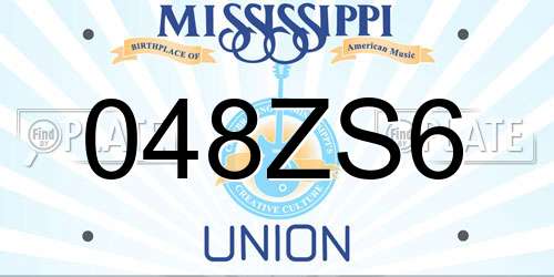 048ZS6 Mississippi License Plate