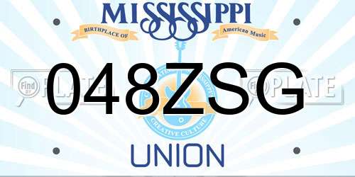 048ZSG Mississippi License Plate