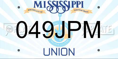 049JPM Mississippi License Plate