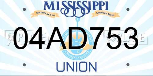 04AD753 Mississippi License Plate