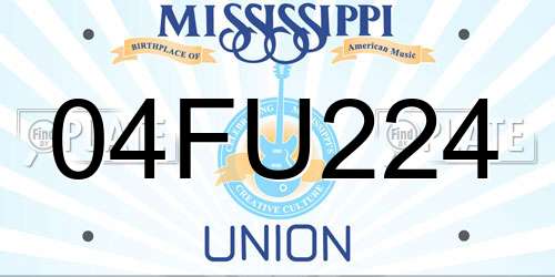 04FU224 Mississippi License Plate