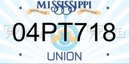 04PT718 Mississippi License Plate