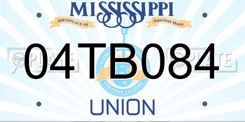 04TB084 Mississippi License Plate