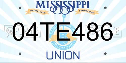 04TE486 Mississippi License Plate