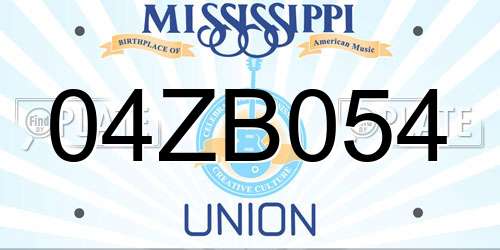 04ZB054 Mississippi License Plate