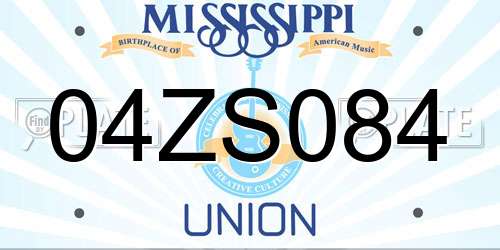 04ZS084 Mississippi License Plate