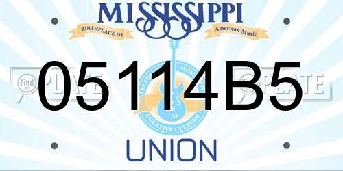 05114B5 Mississippi License Plate