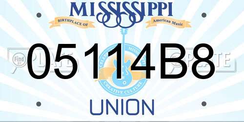 05114B8 Mississippi License Plate