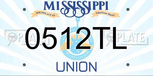0512TL Mississippi License Plate