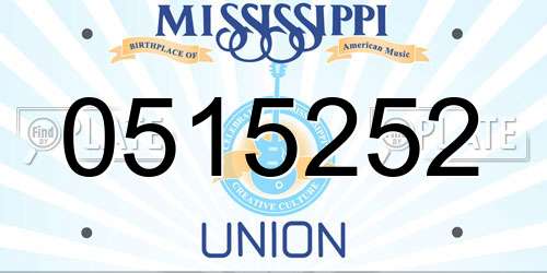 0515252 Mississippi License Plate