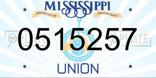0515257 Mississippi License Plate