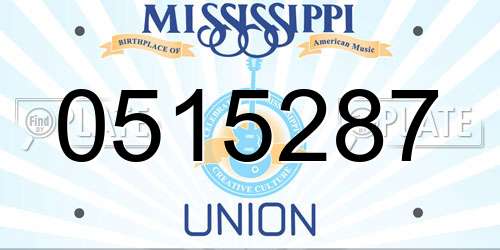 0515287 Mississippi License Plate