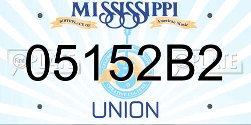 05152B2 Mississippi License Plate