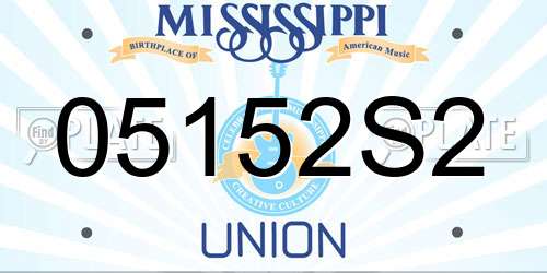 05152S2 Mississippi License Plate
