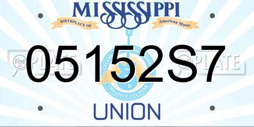 05152S7 Mississippi License Plate