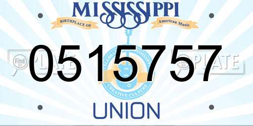 0515757 Mississippi License Plate