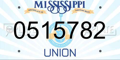 0515782 Mississippi License Plate