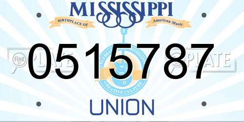 0515787 Mississippi License Plate