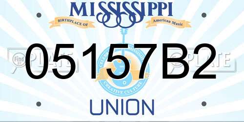 05157B2 Mississippi License Plate