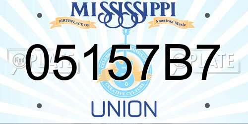 05157B7 Mississippi License Plate