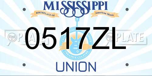 0517ZL Mississippi License Plate