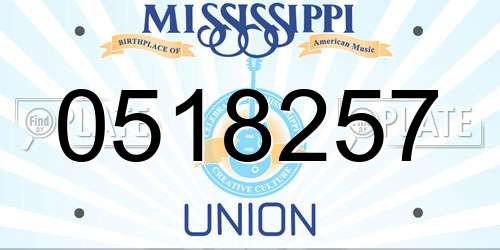 0518257 Mississippi License Plate
