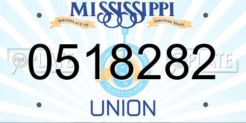0518282 Mississippi License Plate