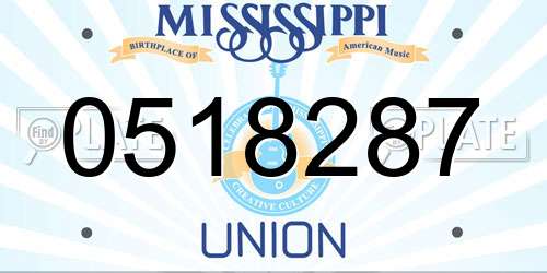 0518287 Mississippi License Plate