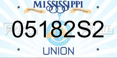 05182S2 Mississippi License Plate