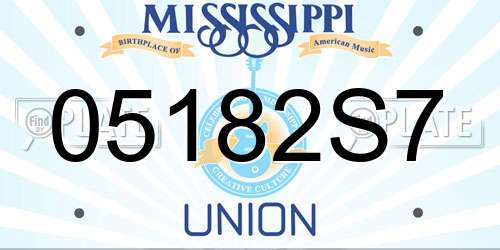 05182S7 Mississippi License Plate