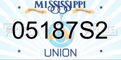 05187S2 Mississippi License Plate