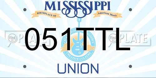 051TTL Mississippi License Plate