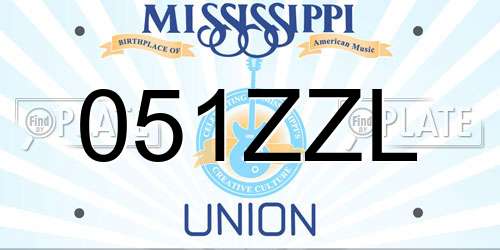 051ZZL Mississippi License Plate
