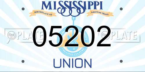 05202 Mississippi License Plate