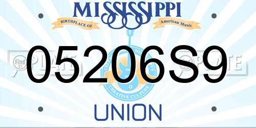 05206S9 Mississippi License Plate