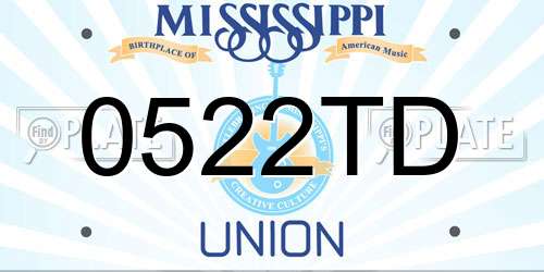 0522TD Mississippi License Plate