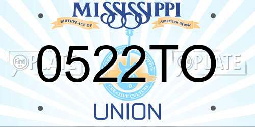 0522TO Mississippi License Plate