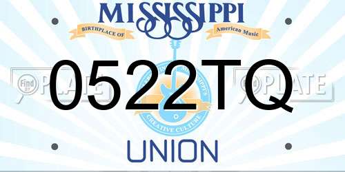 0522TQ Mississippi License Plate