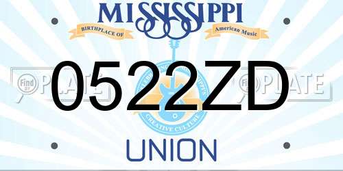 0522ZD Mississippi License Plate