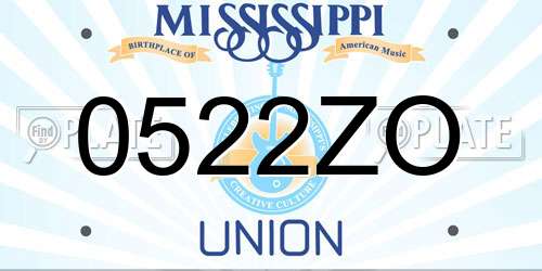 0522ZO Mississippi License Plate