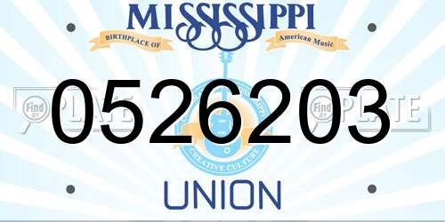 0526203 Mississippi License Plate