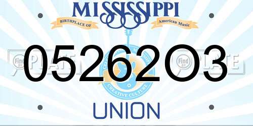 05262O3 Mississippi License Plate