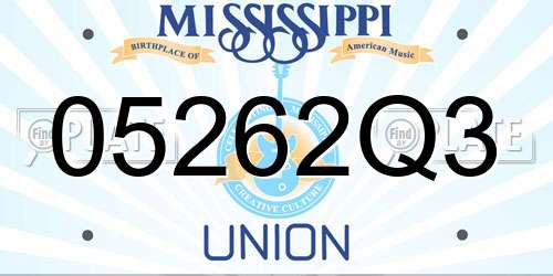 05262Q3 Mississippi License Plate