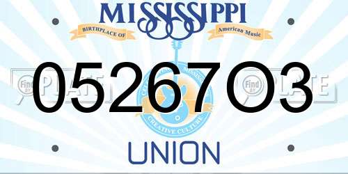 05267O3 Mississippi License Plate