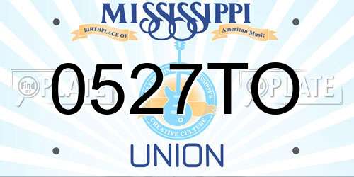 0527TO Mississippi License Plate