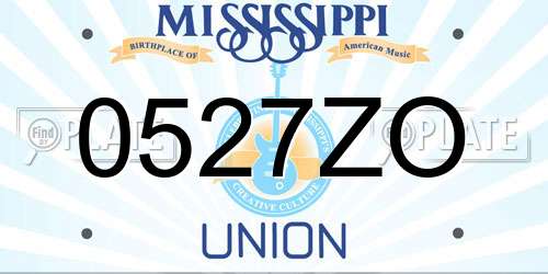 0527ZO Mississippi License Plate