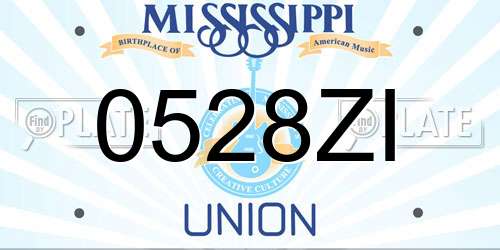 0528ZI Mississippi License Plate