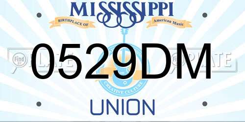 0529DM Mississippi License Plate